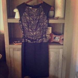 Black dress with lace mesh detail